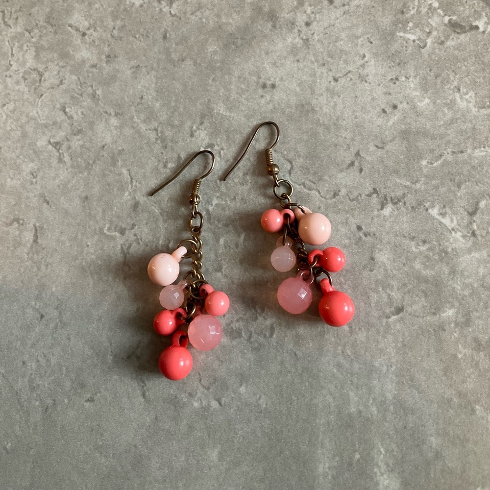 Pink dangle earrings
